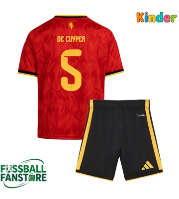 Belgien Maxim De Cuyper #5 Replik Heimtrikot Kinder WM 2026 Kurzarm (+ Kurze Hosen)